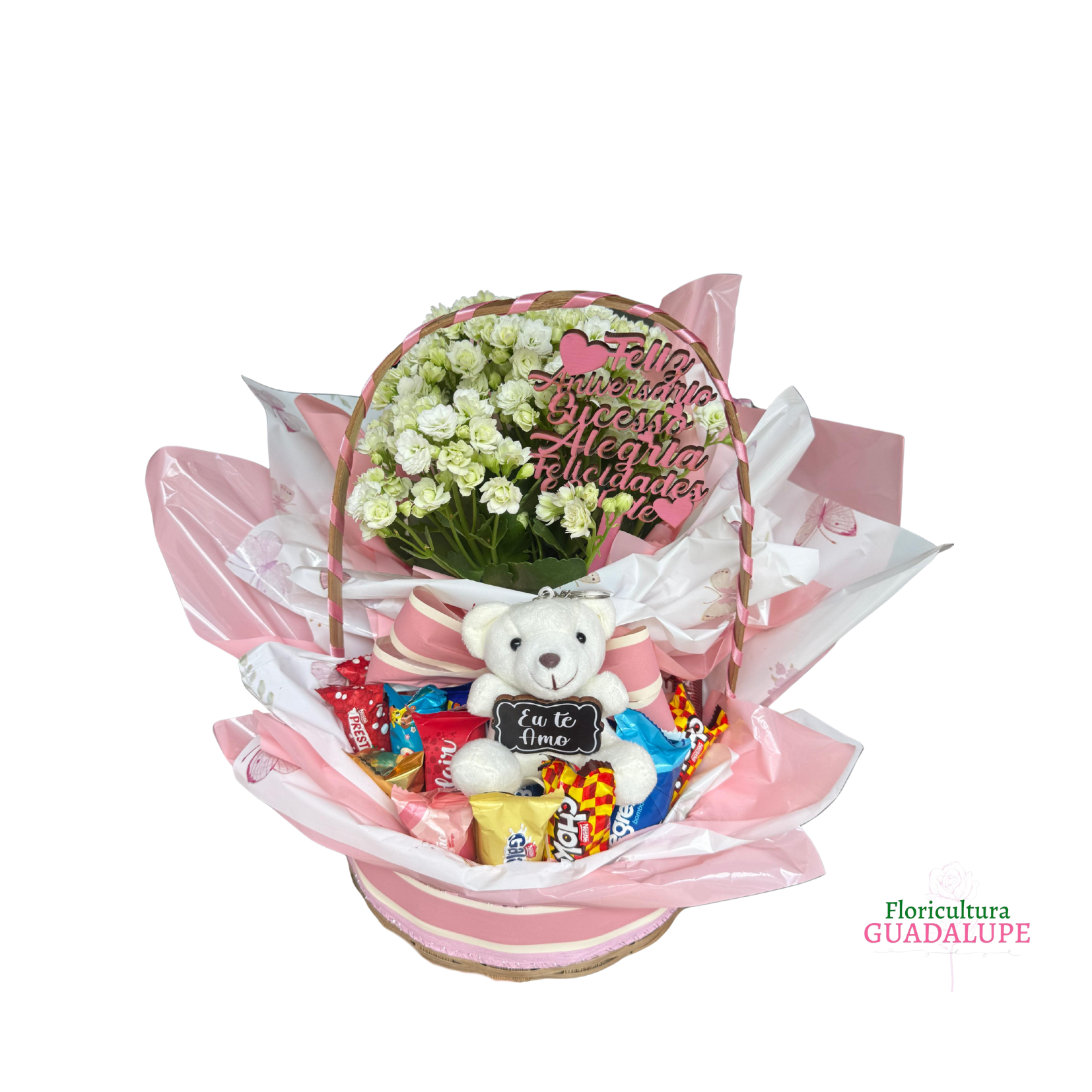 Mini Cesta Pink - Feliz Anivers�rio 
