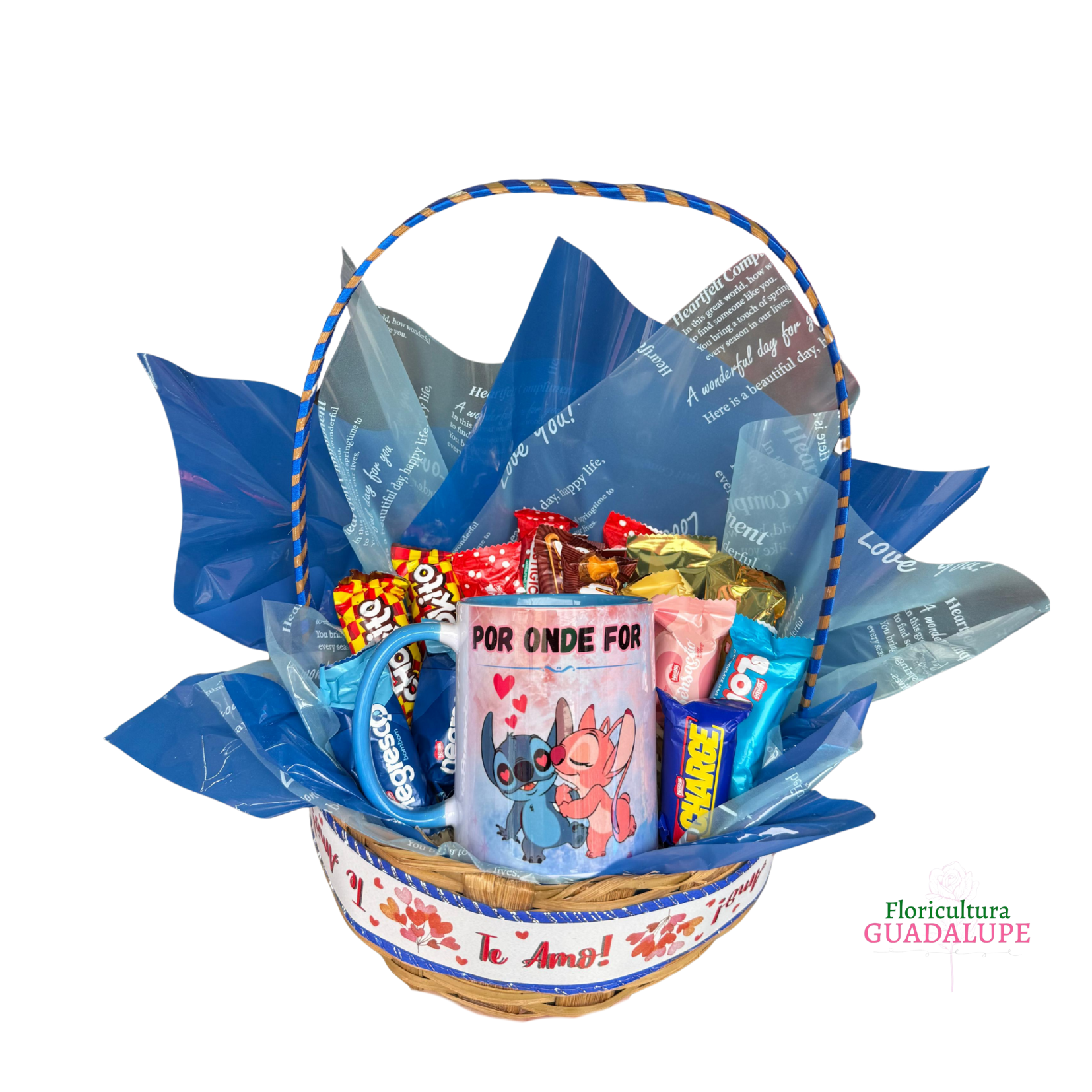 Mini Cesta com Caneca - Stitch