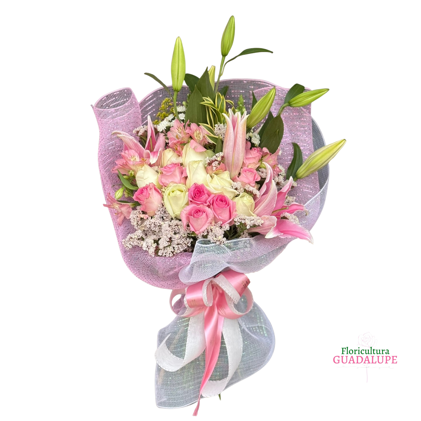 Buqu� de L�rios e Rosas - Pink Edition