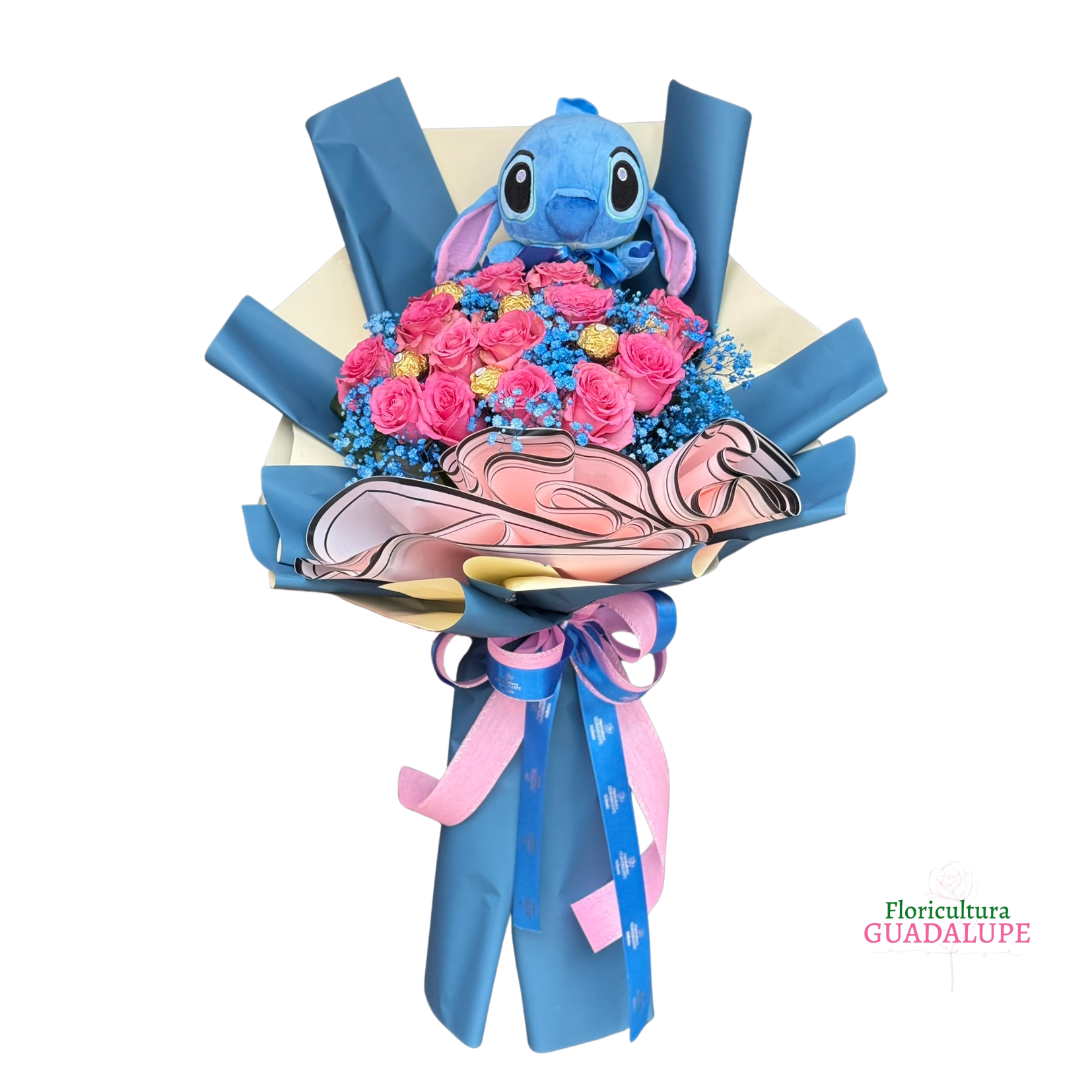 Buqu� Stitch com Rosas Pink - Glan