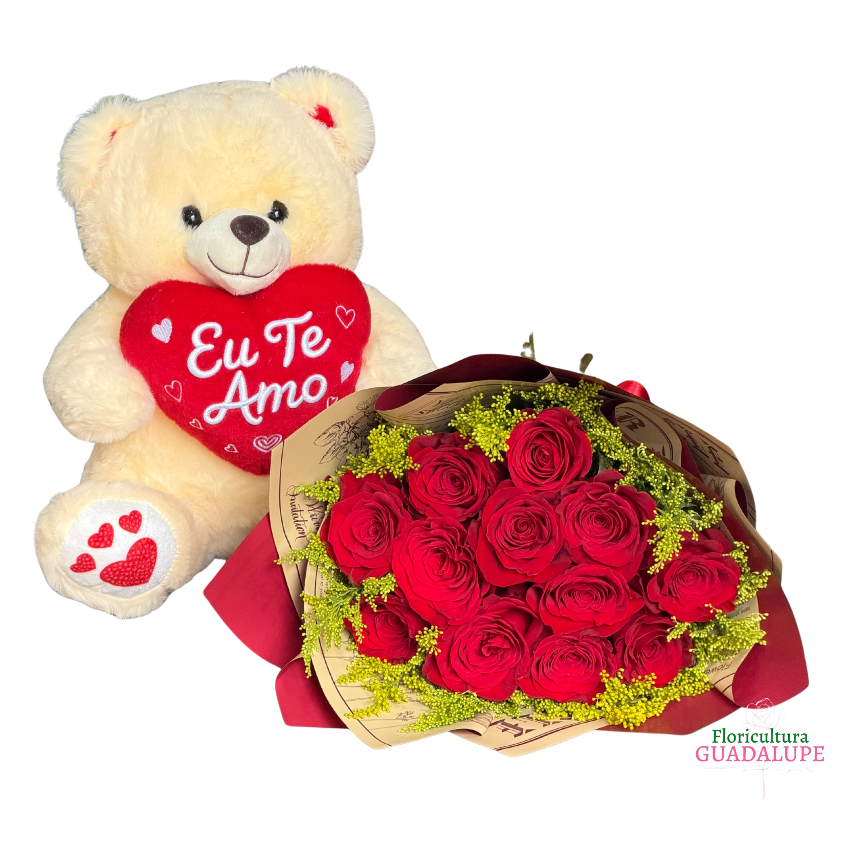 Kit 12 Rosas - Eu Te Amo