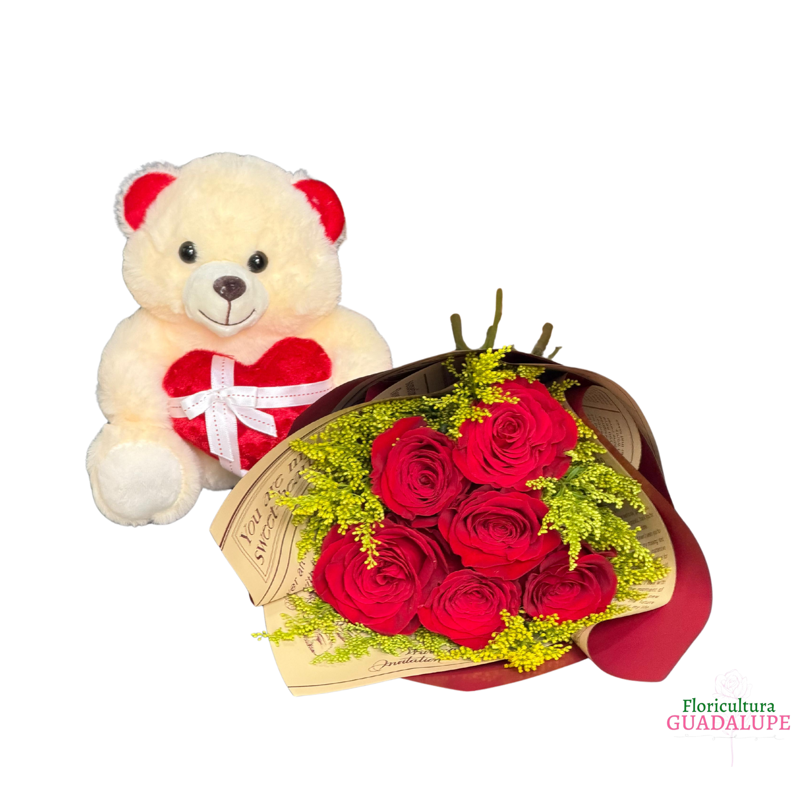 Kit de 6 Rosas Vermelhas - Com Carinho