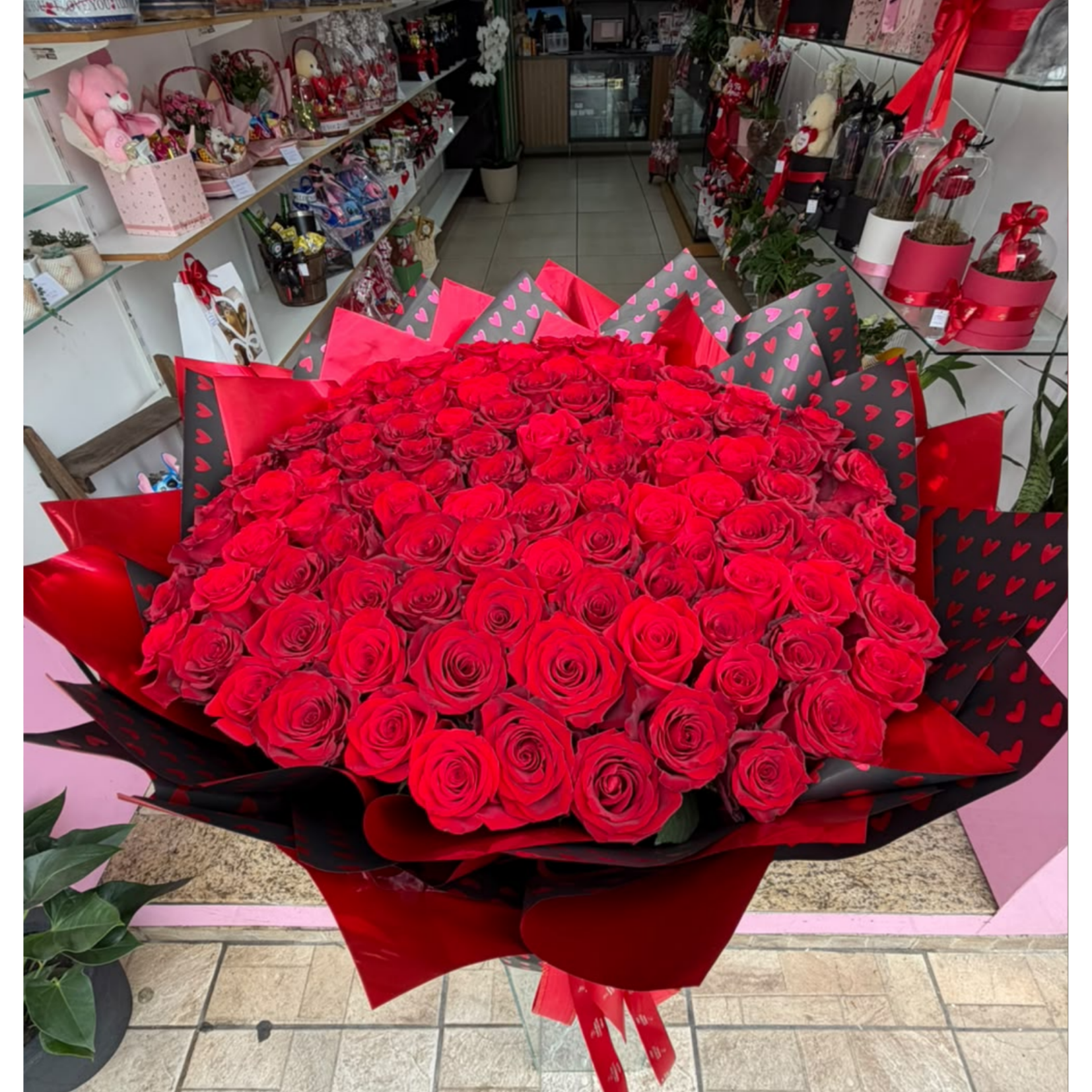 Buqu� de 100 Rosas Colombianas - Elegance