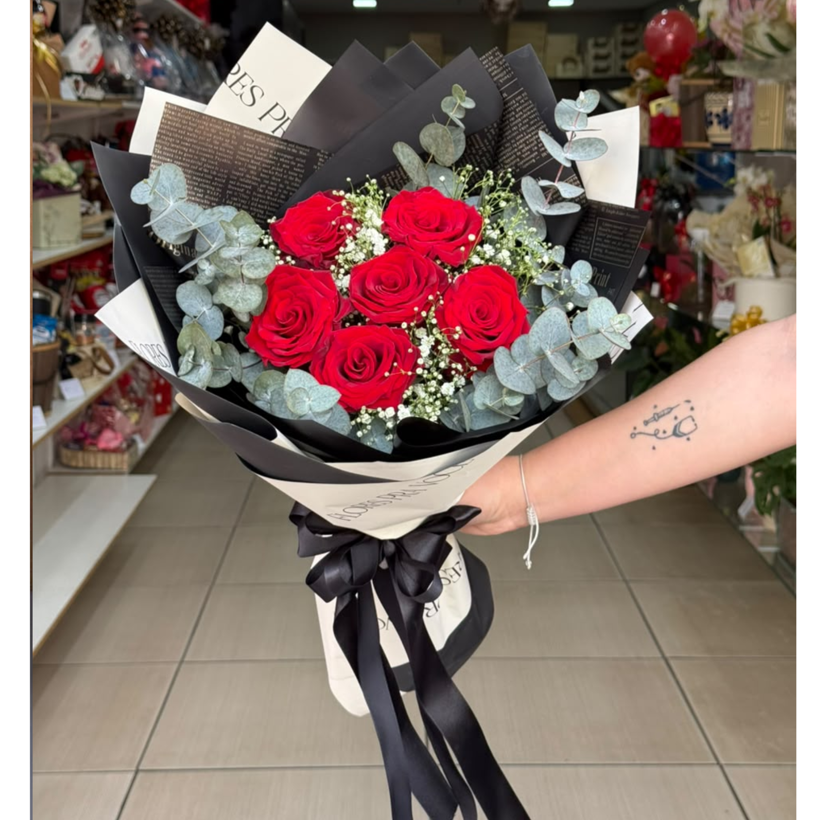 Buqu� de 6 Rosas - Elegance