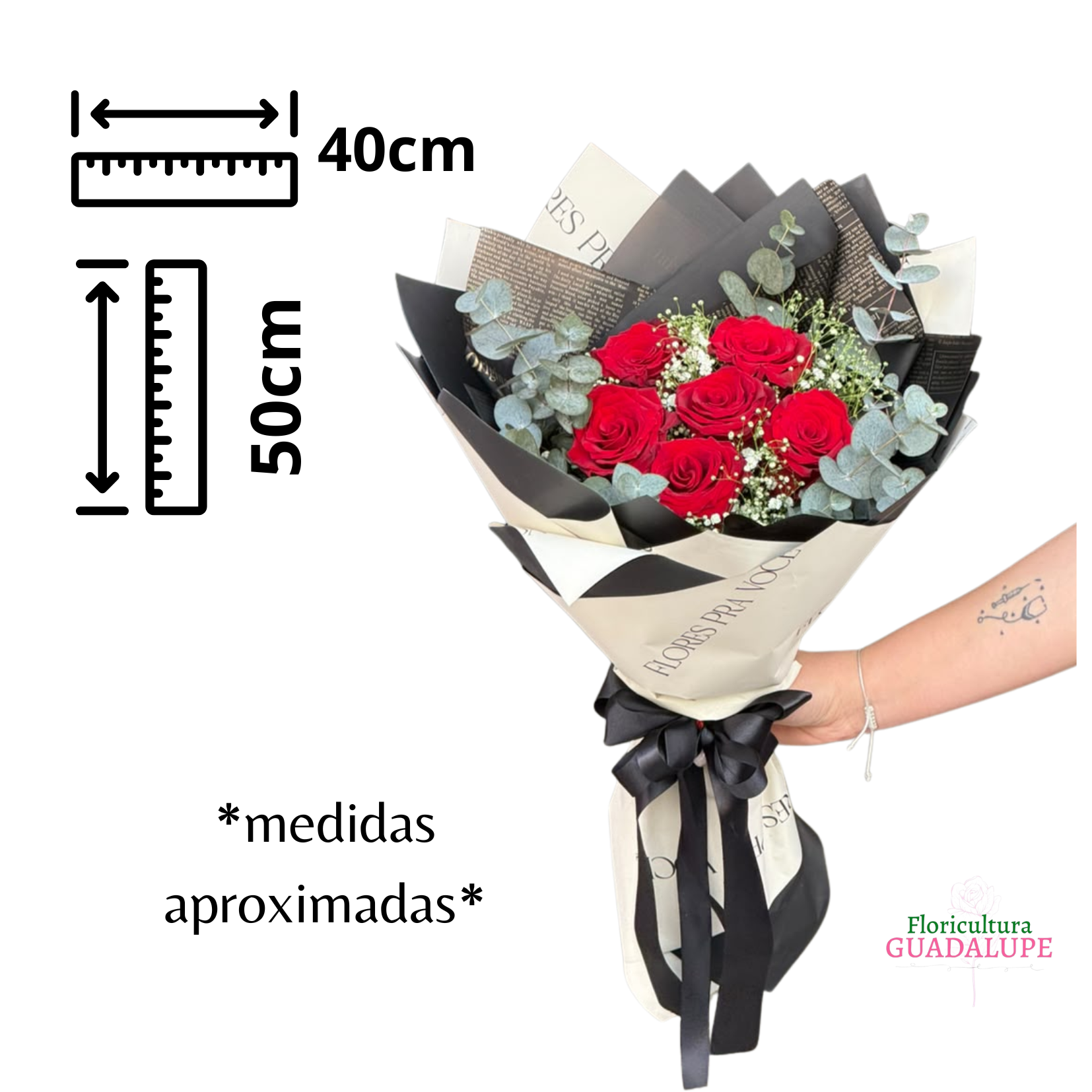 Buqu� de 6 Rosas - Elegance