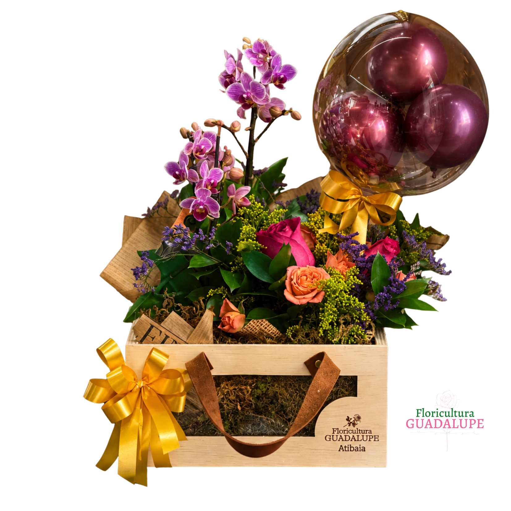 Box Flower Elegance - Arranjo com Mini Orqu�dea