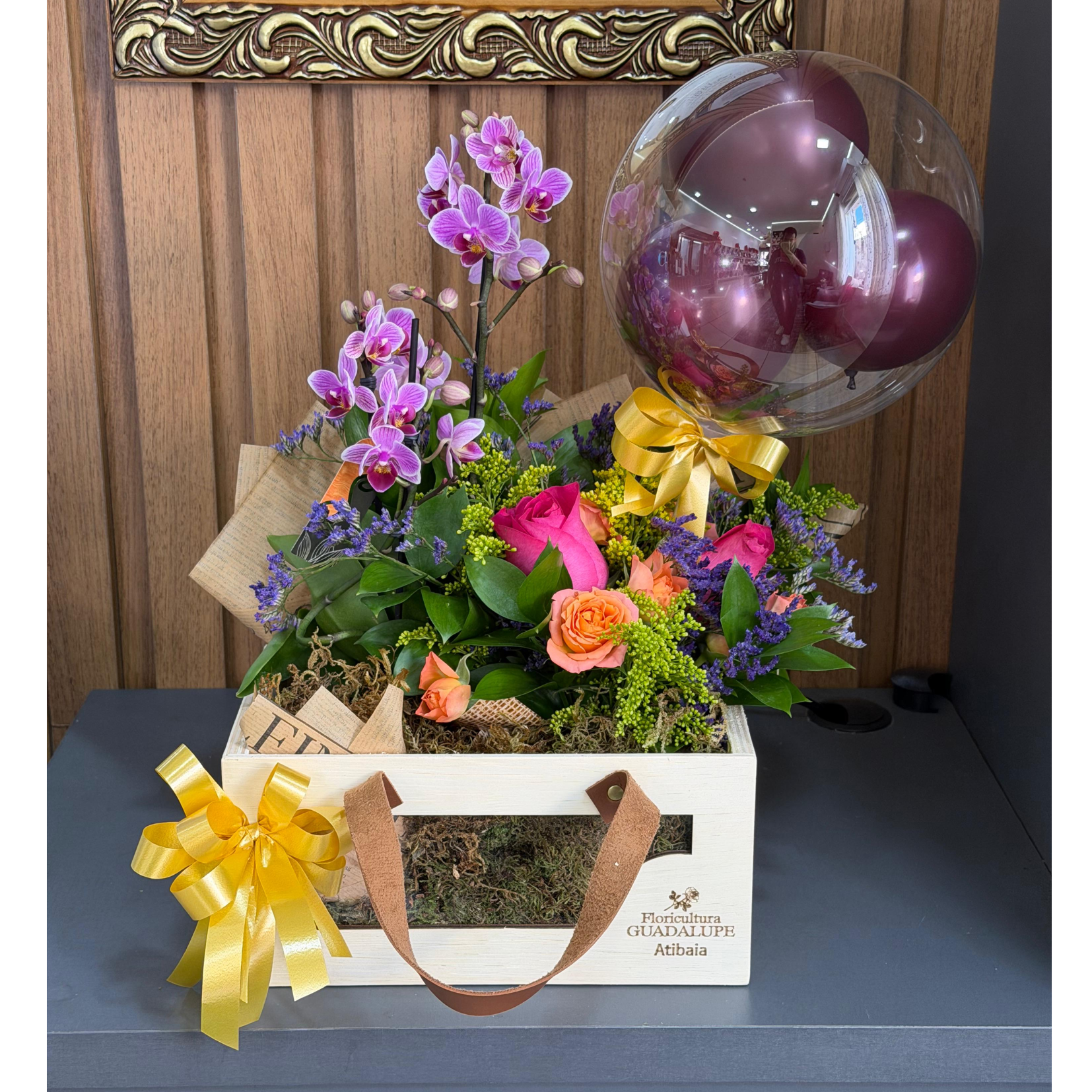 Box Flower Elegance - Arranjo com Mini Orqu�dea