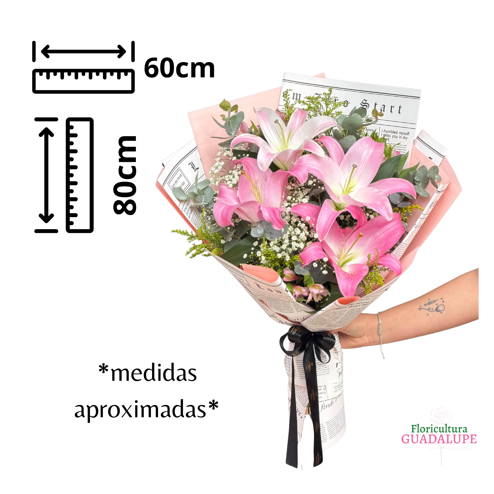 Buqu� de 2 L�rios Cor de Rosa - Glan