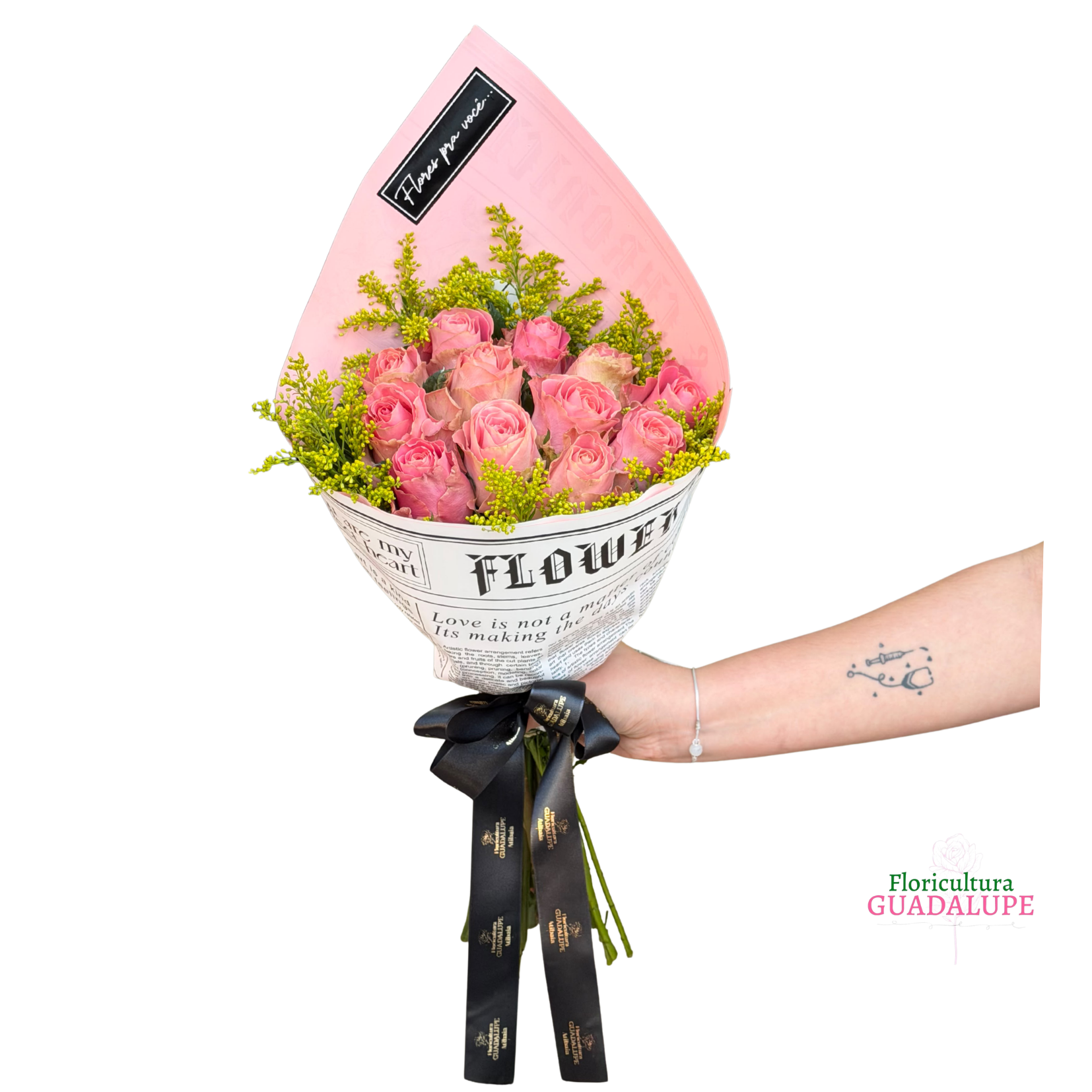Combo de 12 Rosas Cor de Rosa