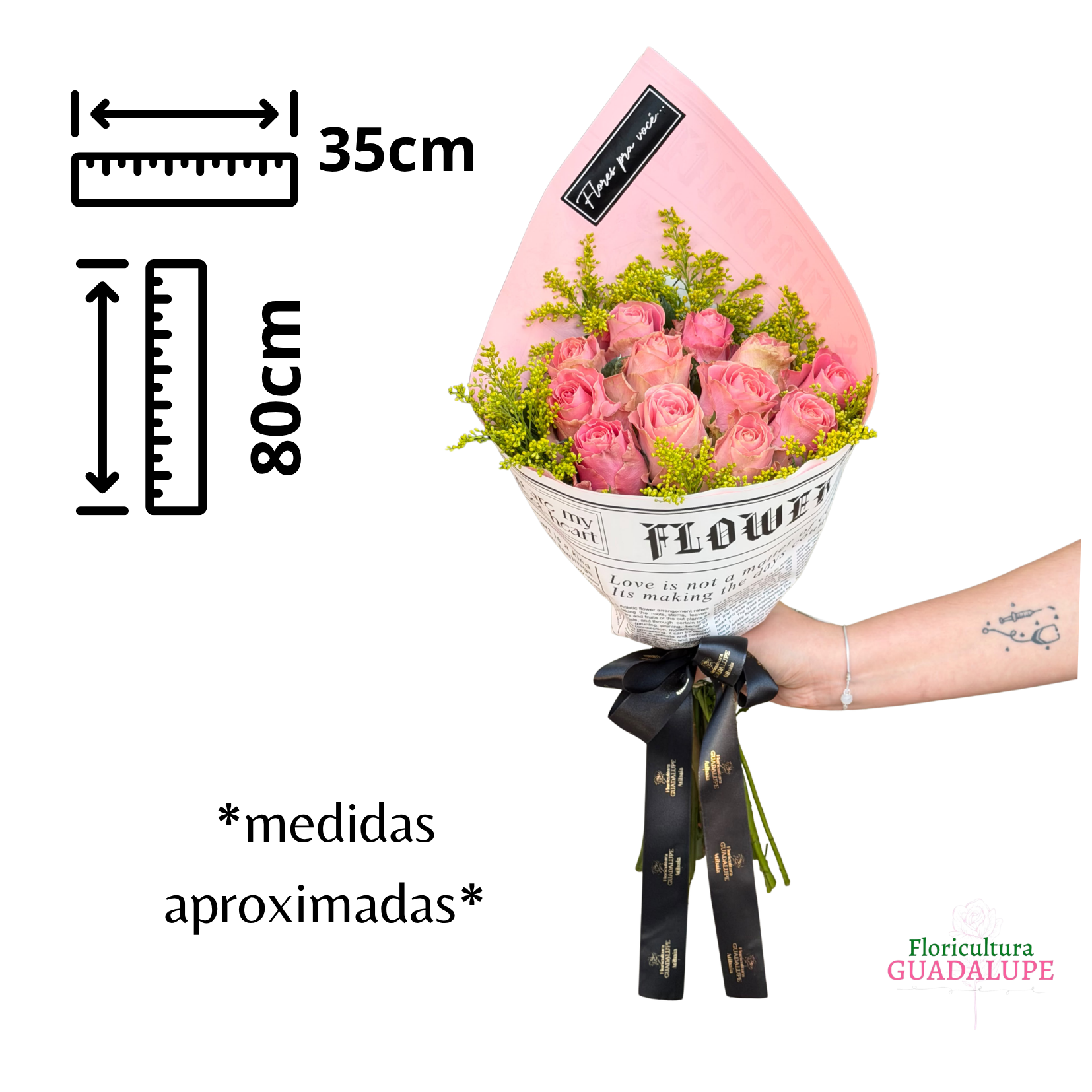 Combo de 12 Rosas Cor de Rosa