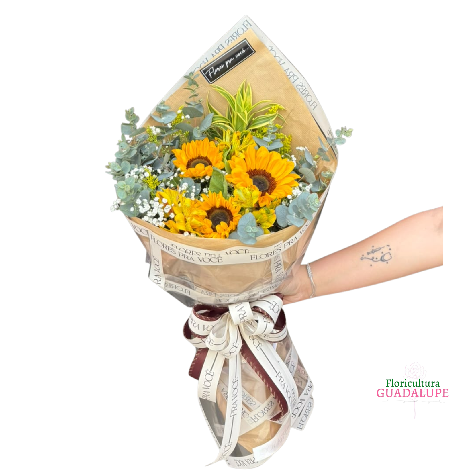 Buqu� de 3 Girass�is - Flores Pra Voc�